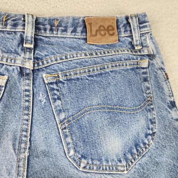 Mens 33x32 Blue Vintage LEE Jeans Regular Fit Straight Leg Stonewash Wallet Wear - Picture 9 of 9